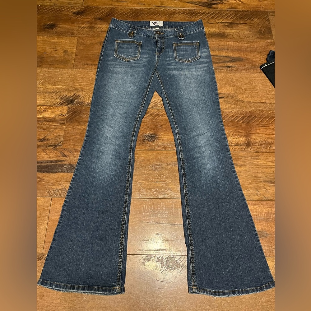 Juniors Y2K Vintage Front Pocket Bootcut Jeans Size 7